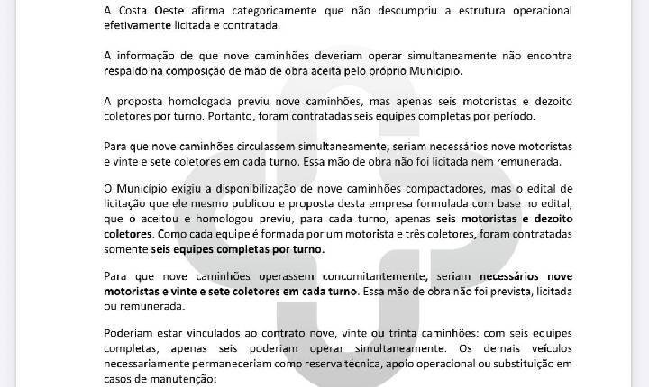 Após repercussão, Costa Oeste se manifesta sobre mudança na coleta de lixo em Sarandi