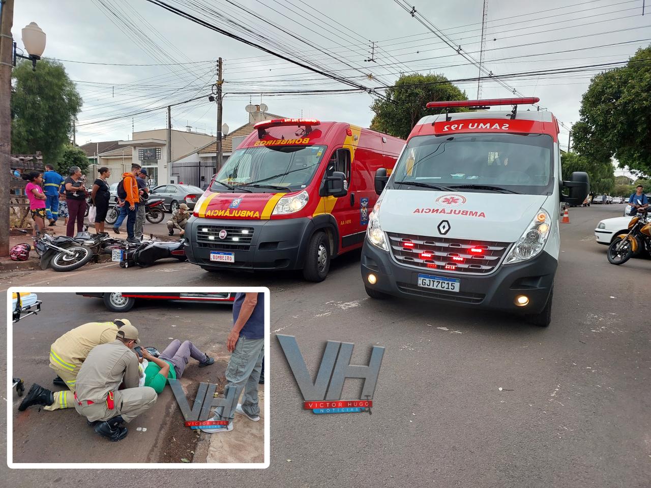 No dia do aniversário, motociclista fica ferida após acidente em Sarandi