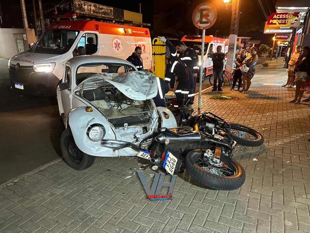 Duas pessoas ficam feridas durante colisão na Avenida Cuiabá em Sarandi