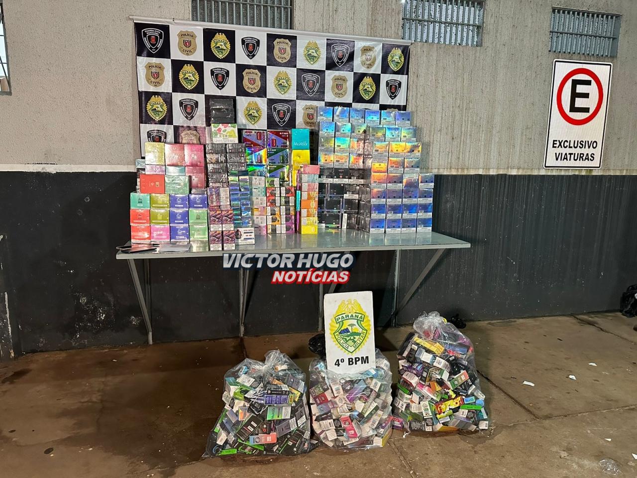 Equipe Choque apreende milhares de cigarros eletrônicos do Paraguai no Conjunto José richa em Sarandi