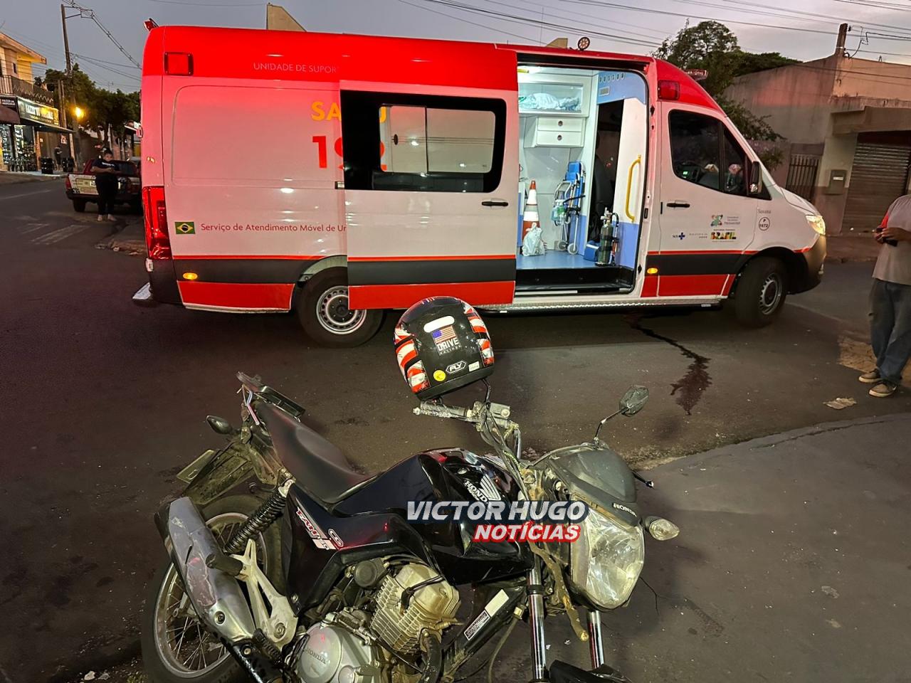 Moça fica ferida após acidente na Avenida Cuiabá em Sarandi