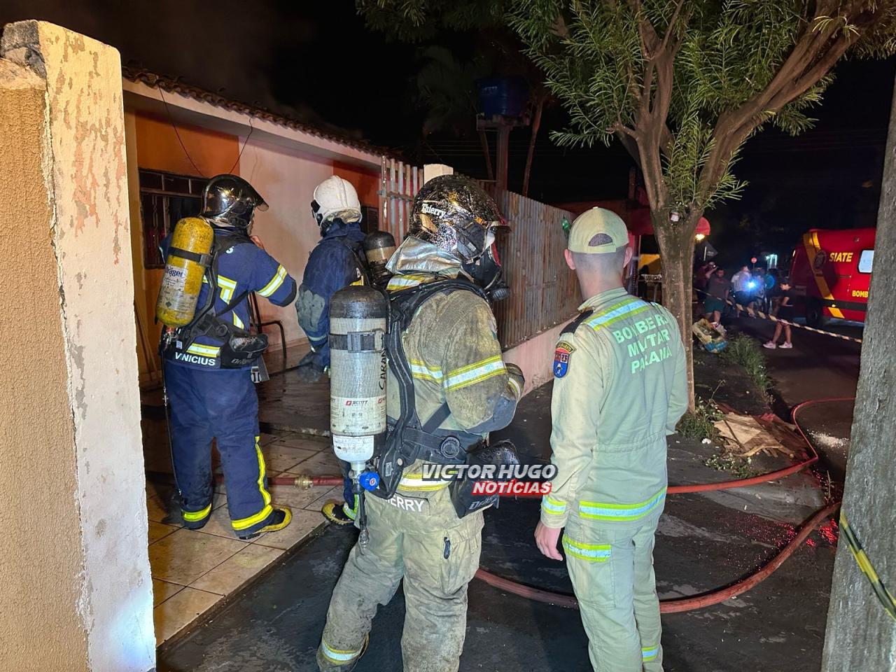 Homem é socorrido com queimaduras após incêndio a residência em Sarandi