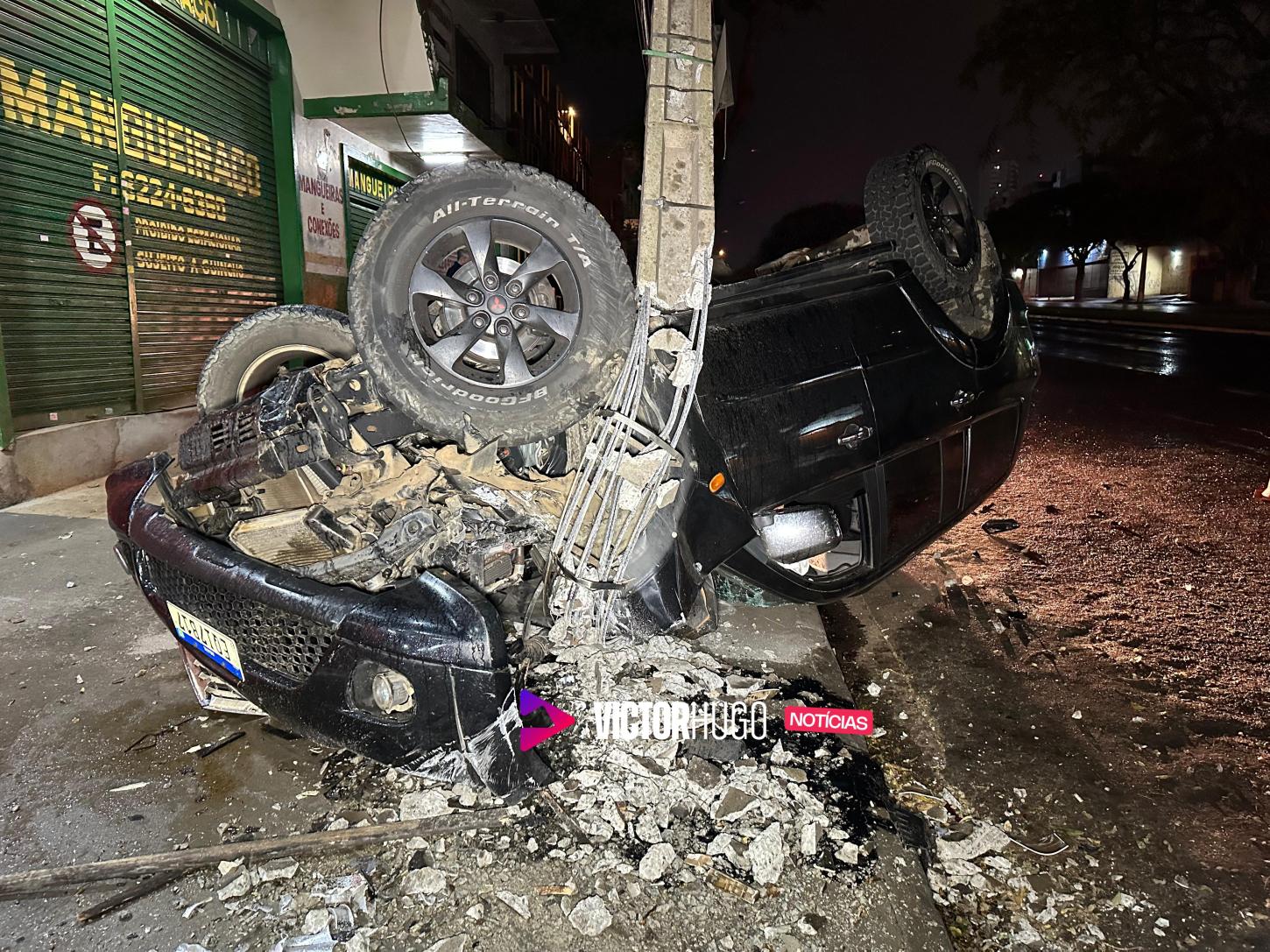 Motorista capota veículo durante perseguição de assaltantes em Maringá