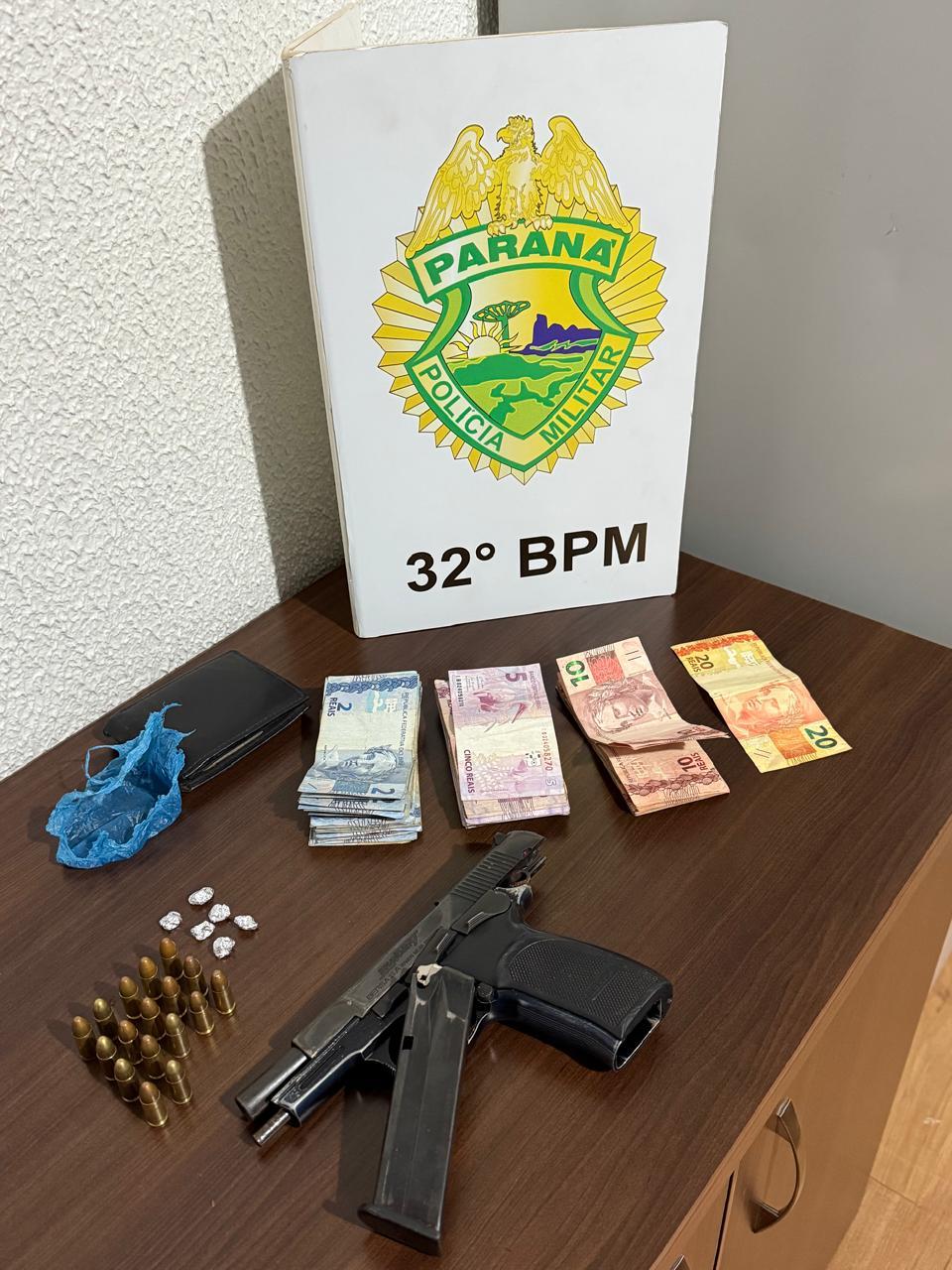 Homem é preso por tráfico de drogas e porte ilegal de arma de fogo em Mandaguari