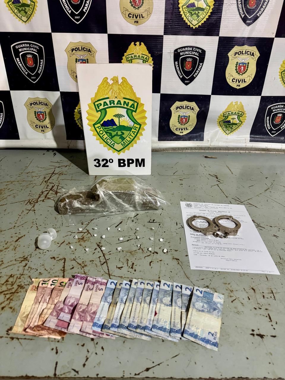 Casal é preso por tráfico de drogas em Paiçandu; homem já tinha mandado de prisão em aberto