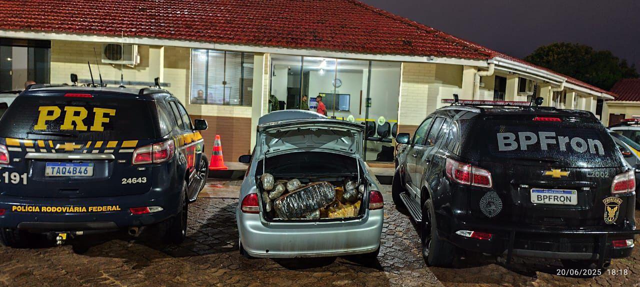 Durante perseguição, homem é preso transportando mais de 300 quilos de maconha em Goioerê