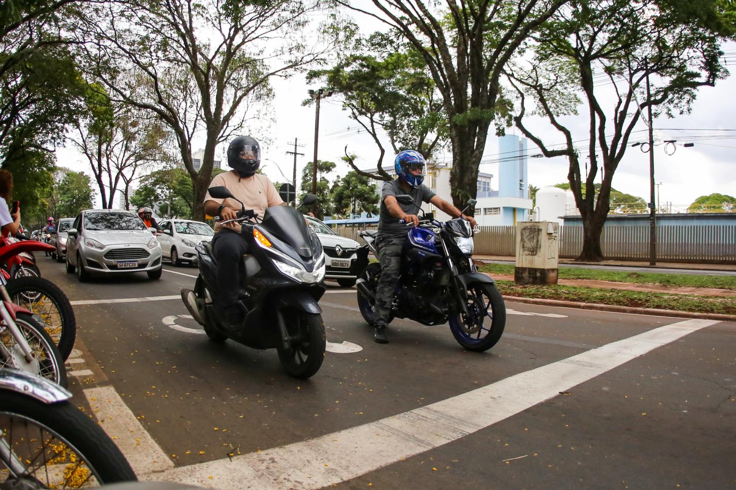 Em Maringá, prefeitura implantará 30 novos bolsões para motos em cruzamentos da cidade