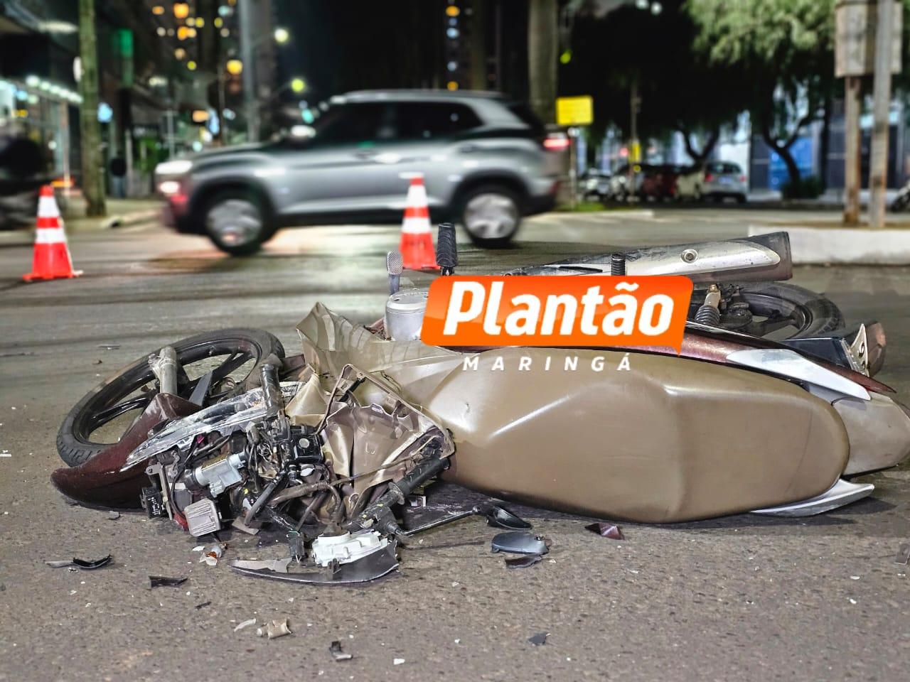 Motociclista fica gravemente ferido após colisão no Novo Centro de Maringá