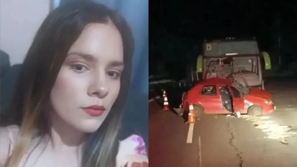 Mulher de 21 anos morre após colisão entre Palio e ônibus na PR-466