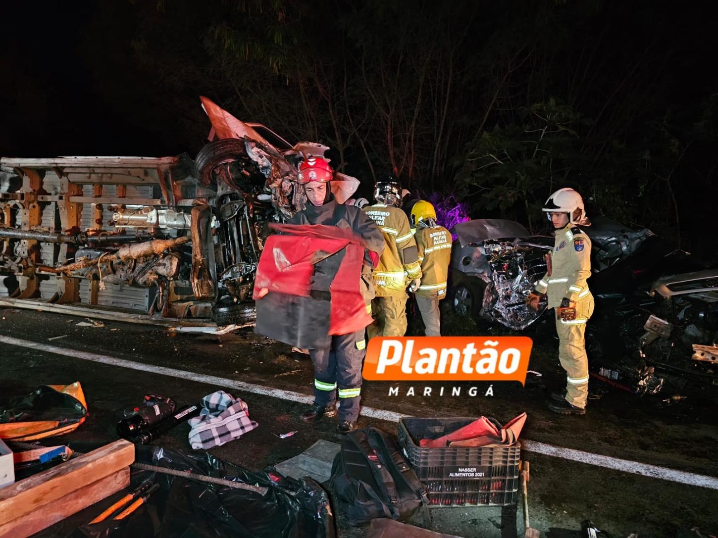Suposto racha causa acidente com três mortos e um ferido no Contorno Sul de Marialva