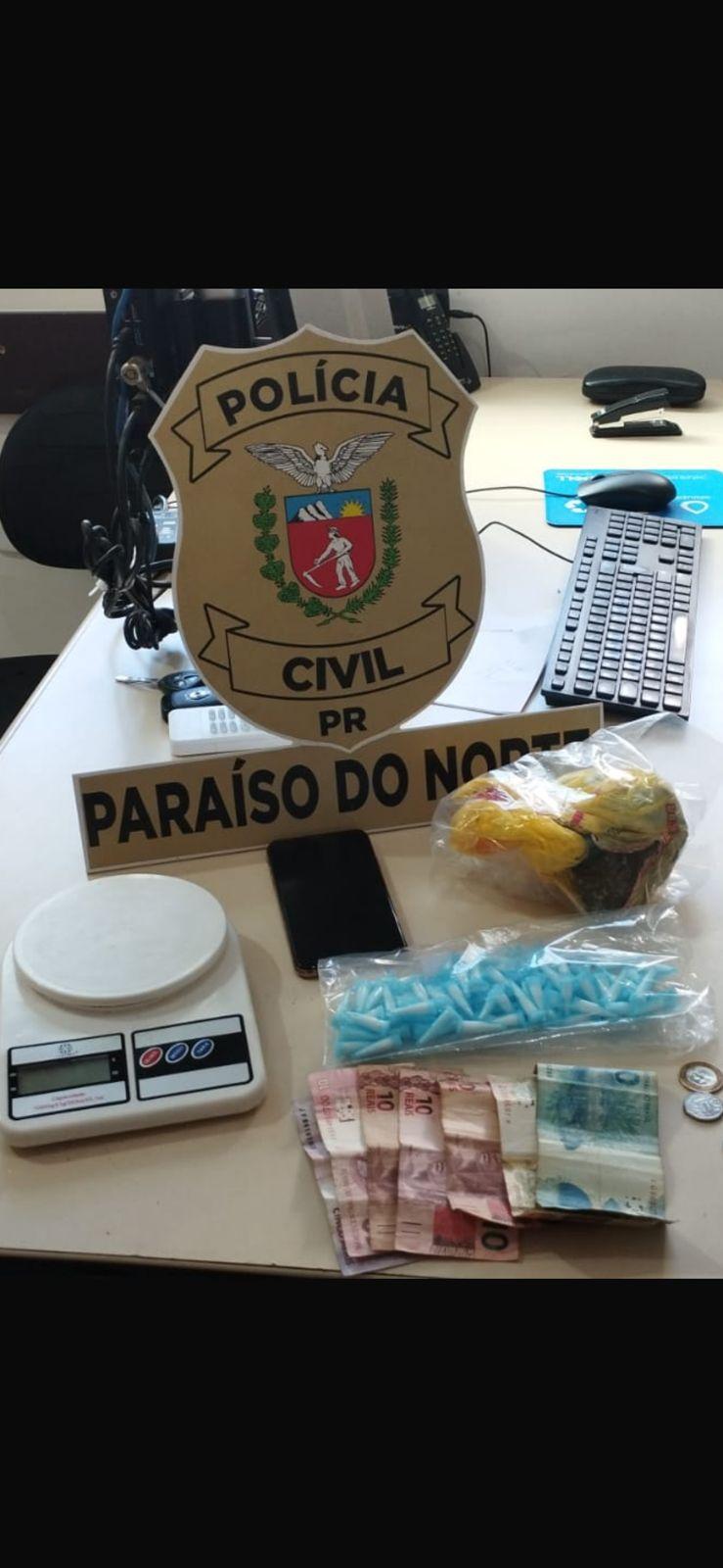 PCPR prende em flagrante mãe e filho por tráfico de drogas em São Carlos do Ivaí