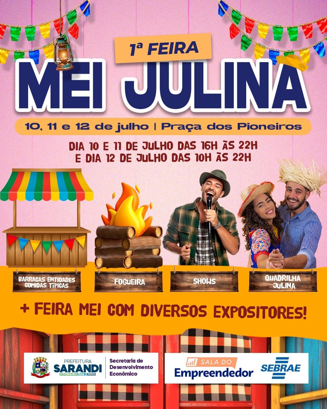 Sarandi se prepara para a 1ª Feira MEI Julina: três dias de festa, gastronomia e empreendedorismo